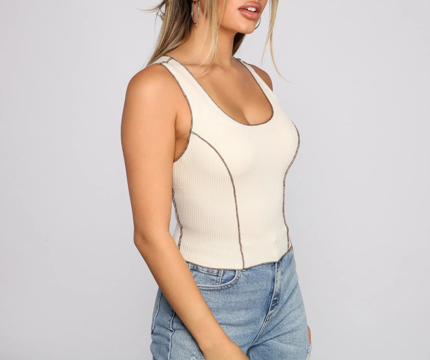 Set The Seams Cropped Tank Top