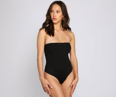 Level Up Crepe Bustier Bodysuit