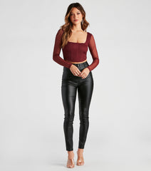 Eyes On Polka Dot Mesh Corset Top