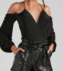 Watch Me Cold Shoulder Bodysuit