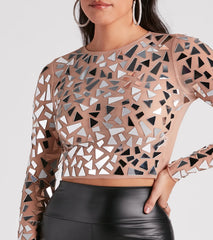 My Reflection Mirror Mesh Crop Top