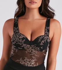Bring The Allure Mesh Floral Bodysuit