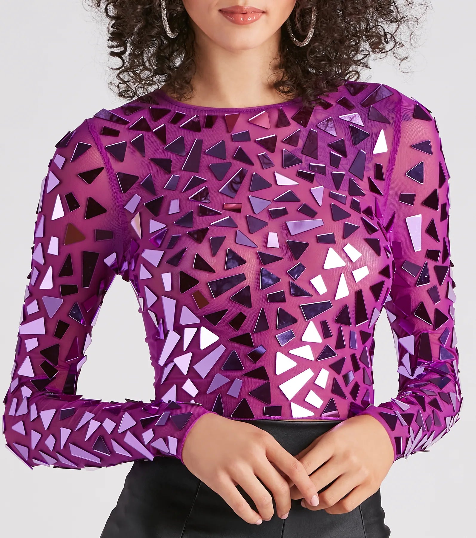 My Reflection Mirror Mesh Crop Top