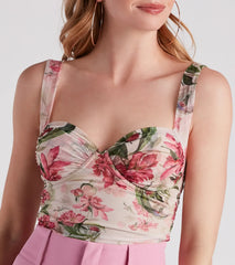 Spring Beauty Floral Mesh Bustier