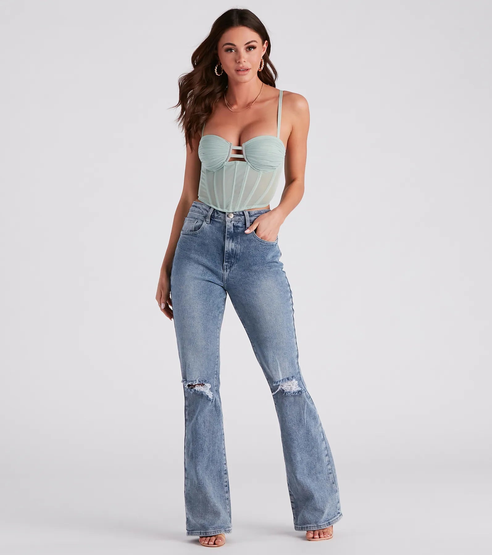 Sweet Affection Ruched Crop Bustier