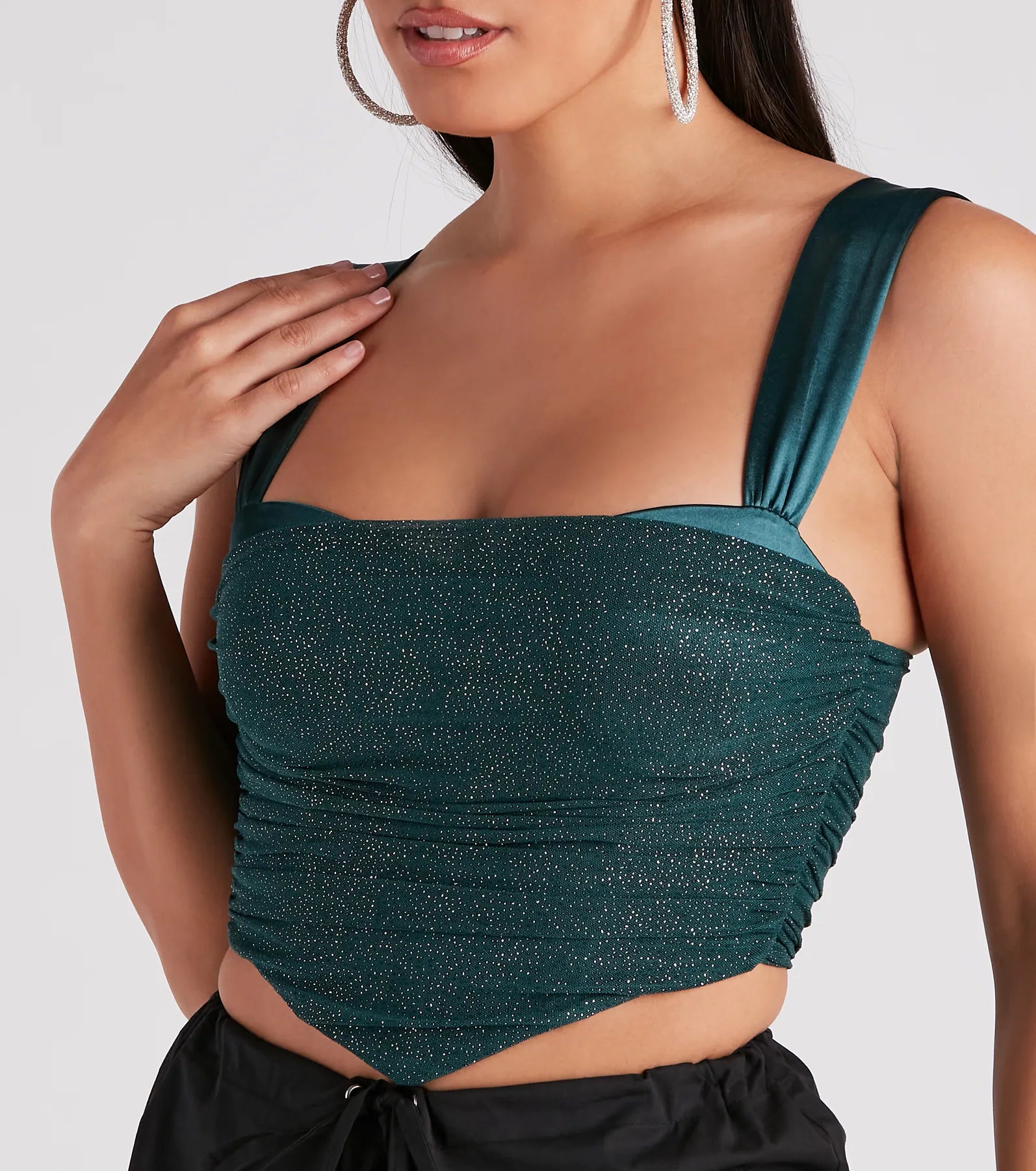 Awestruck Satin Glitter Bustier