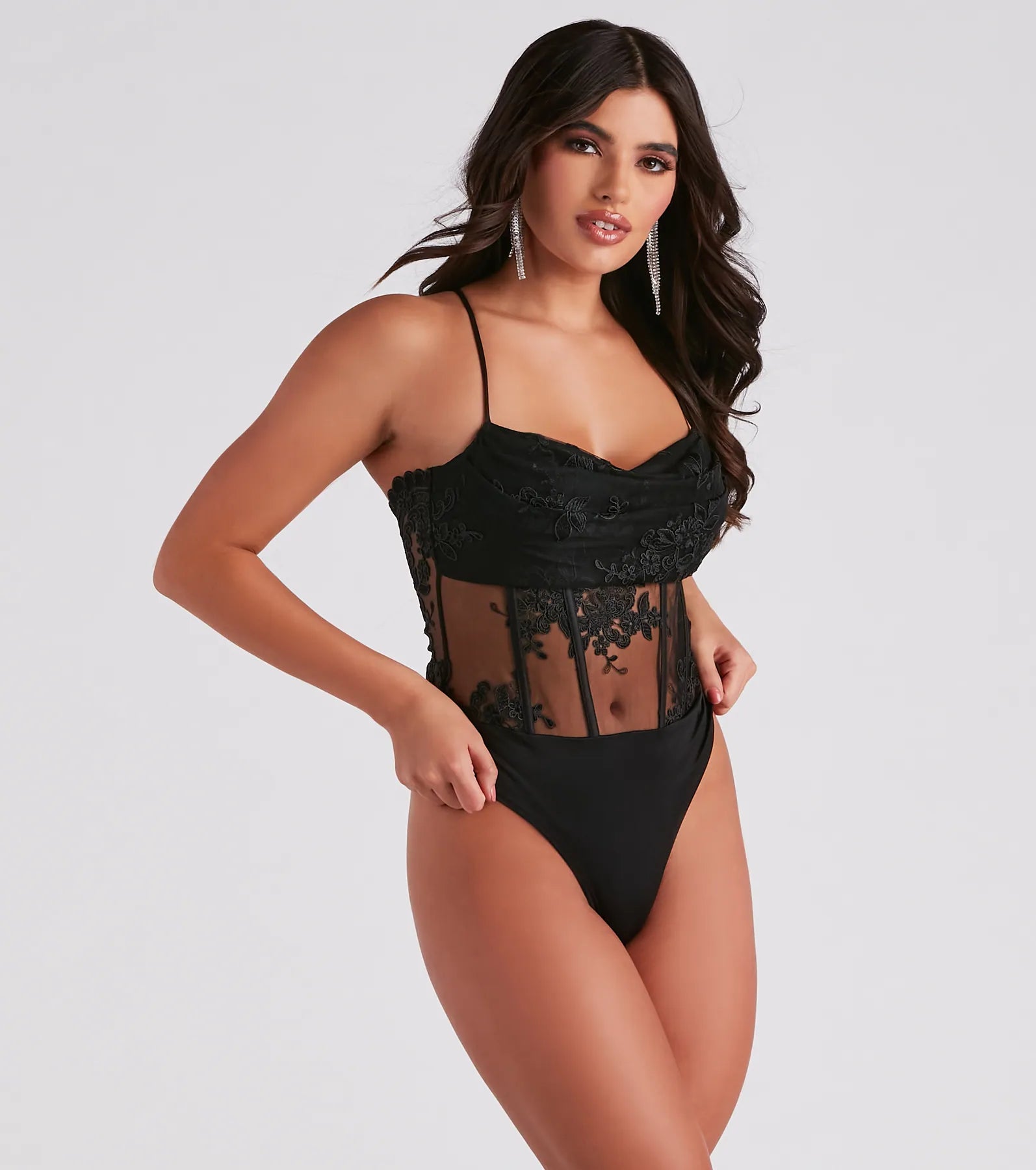 In Love With Lace Mesh Bodysuit