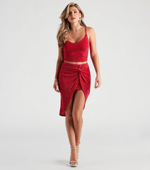 So Chic Glitter Knit Crop Top