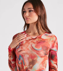 Crushin' On Marble Mesh Bodysuit