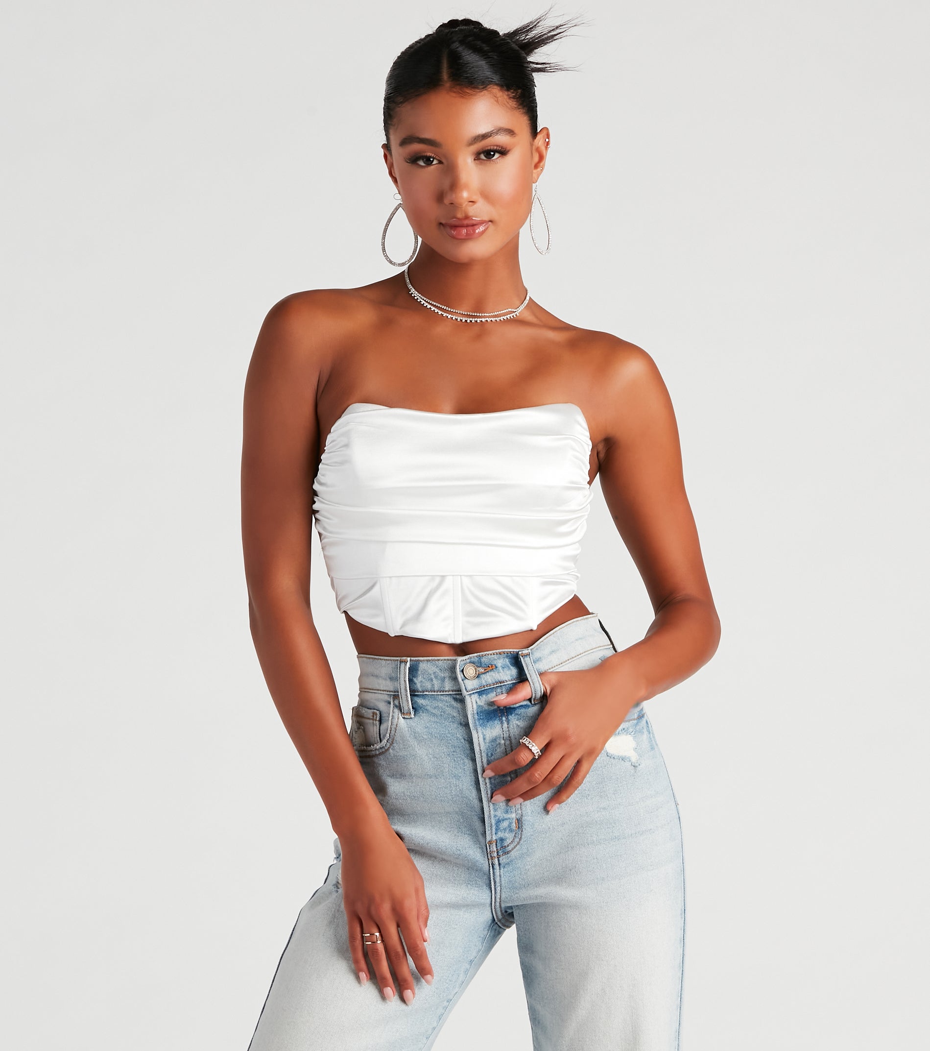 Oh-So-Sleek Satin Corset Top