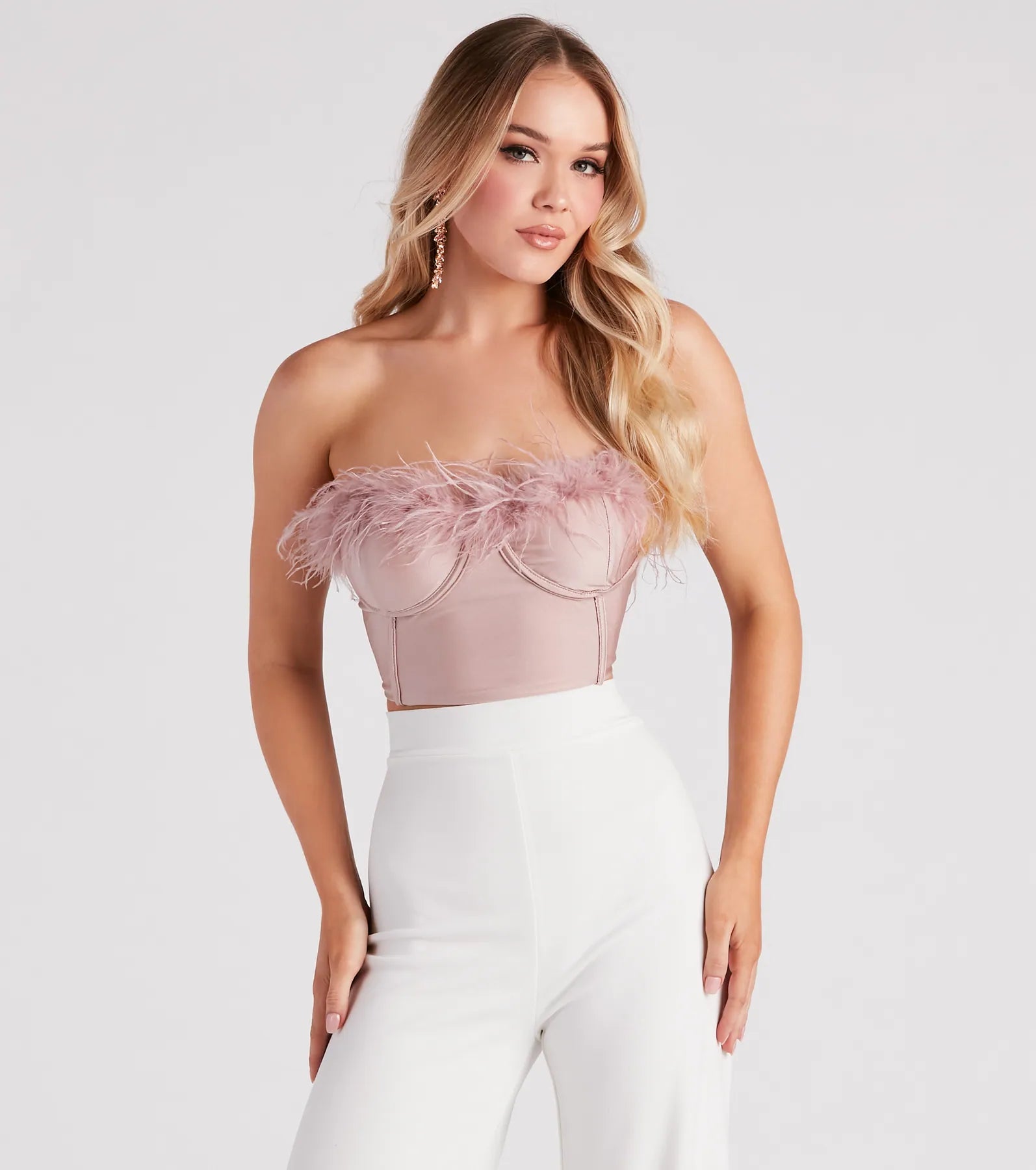 Marabou Cutie Strapless Corset Top