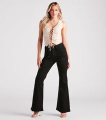Feel The Rhythm Crochet Lace-Up Vest