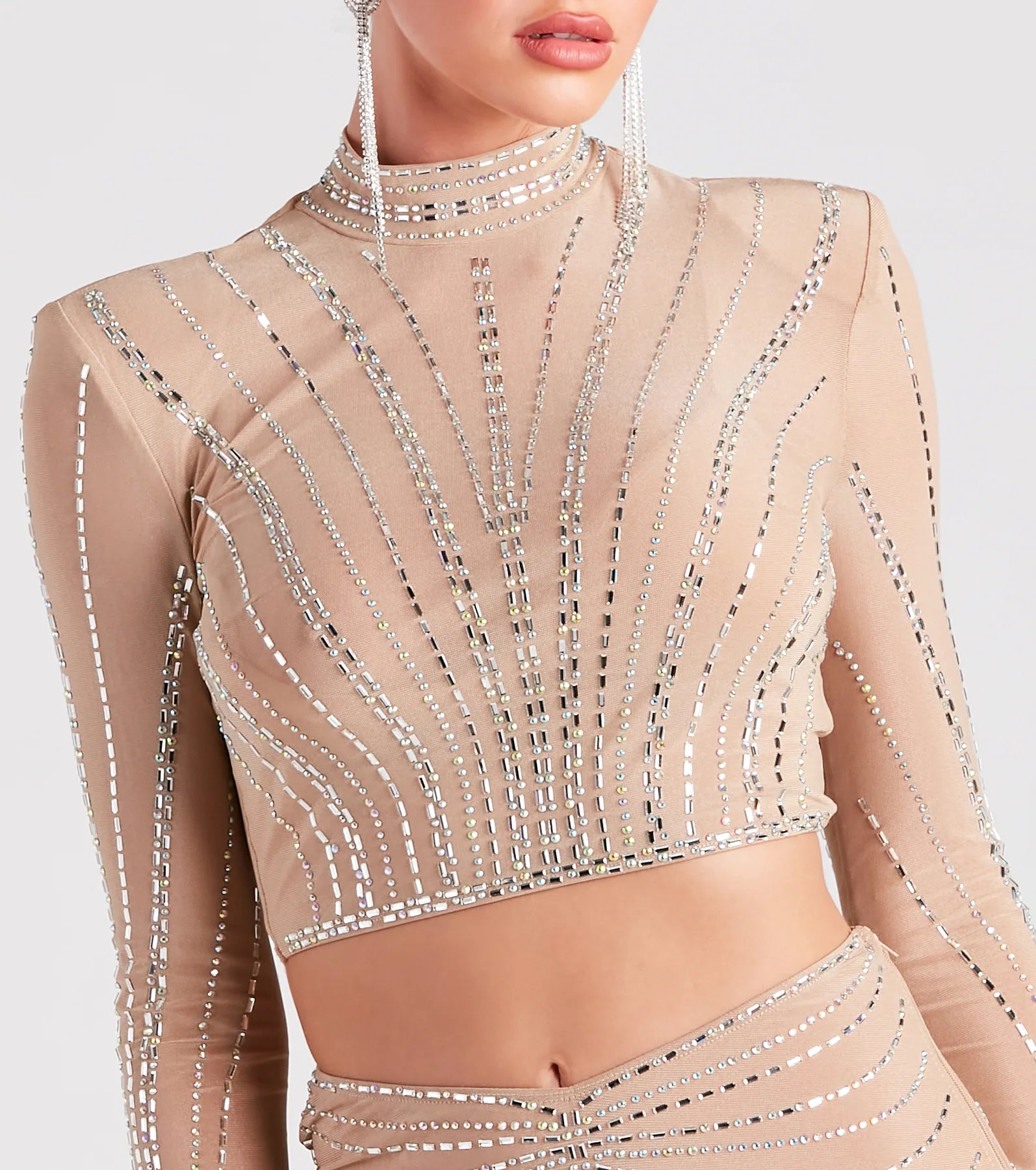 Wrapped In Rhinestone Crop Top