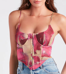 Looking Fabulous Marble Mesh Bustier