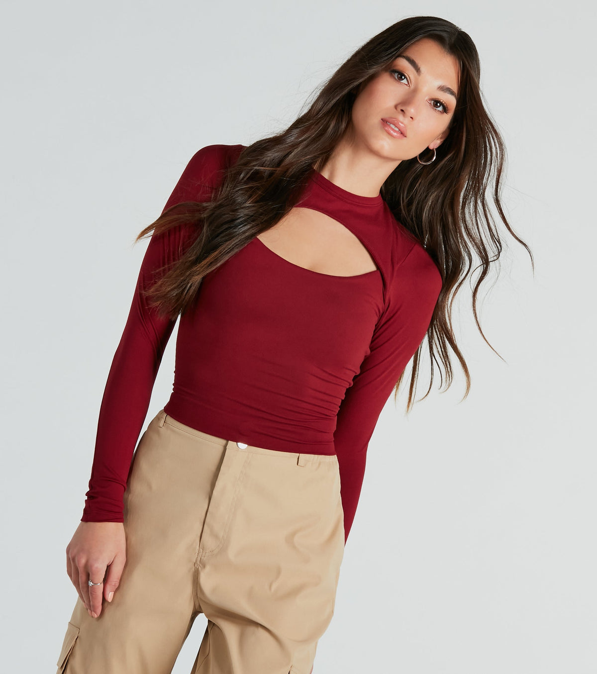 Cool-Girl Energy Cutout Long Sleeve Top