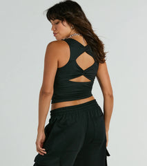 Let's Get Away Open Back Sleeveless Crop Top
