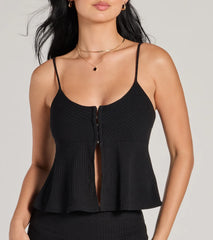 Chic Duo Ribbed Knit Crop Top