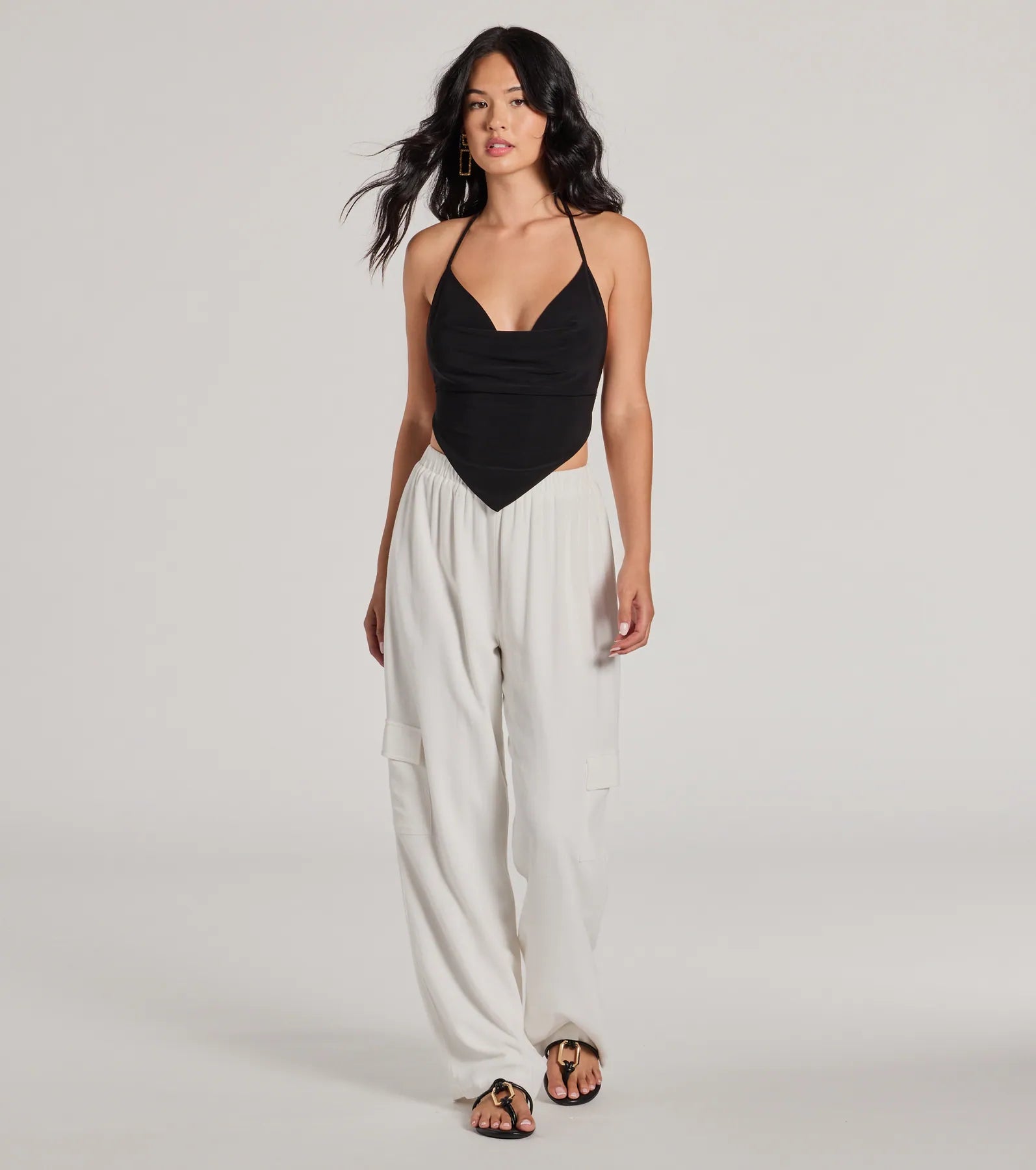 Sunny Day Cute Halter Open Back Crop Top