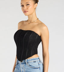 Talk Lace Strapless Corset Top