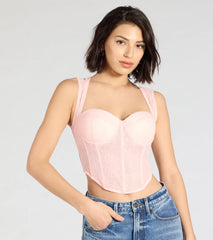 Make Hearts Flutter Lace Corset Top