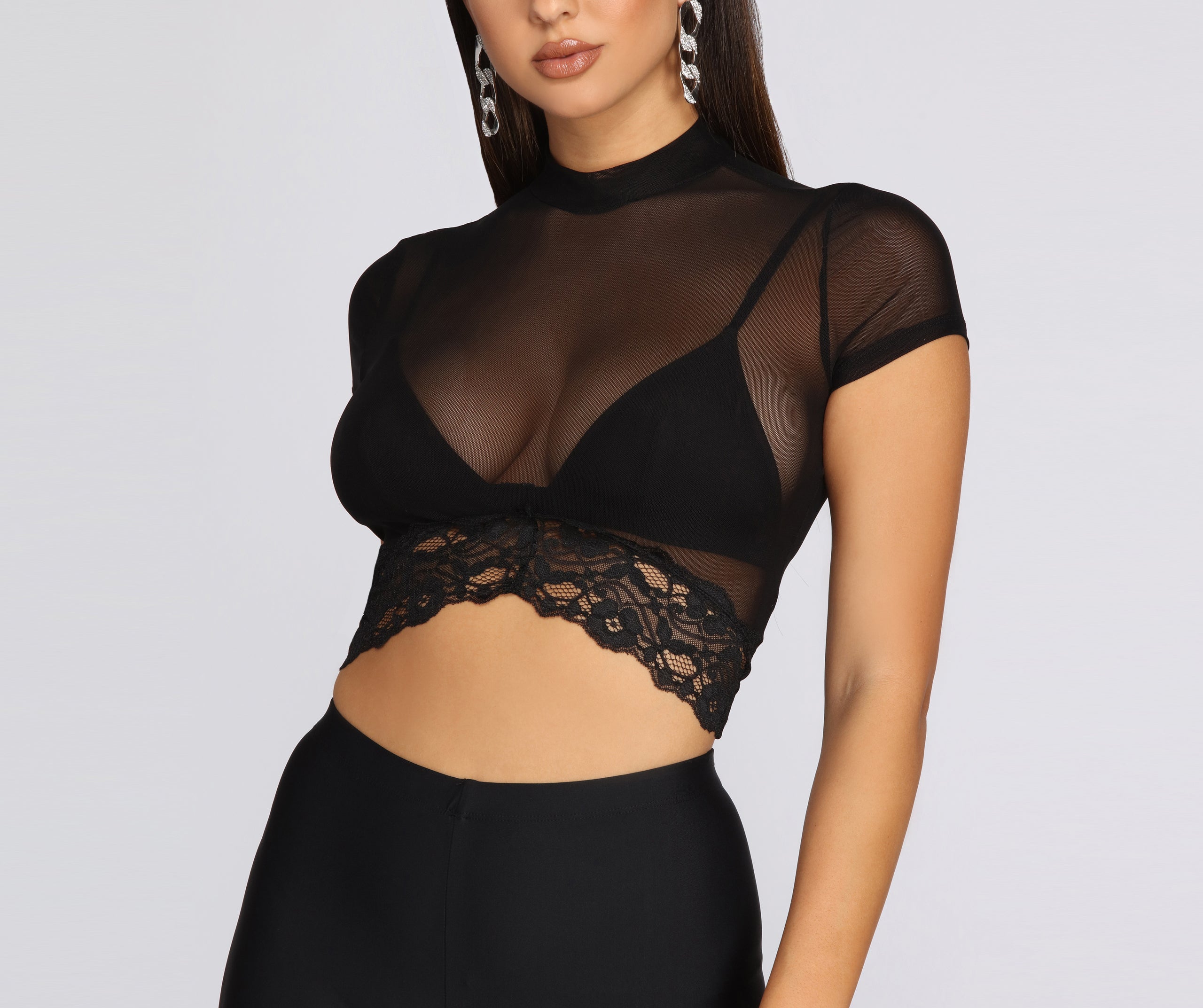 Mesh With Me Cropped Tee