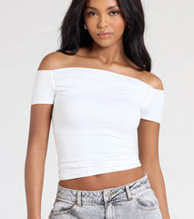 Just A Tease Off-The-Shoulder Crop Top