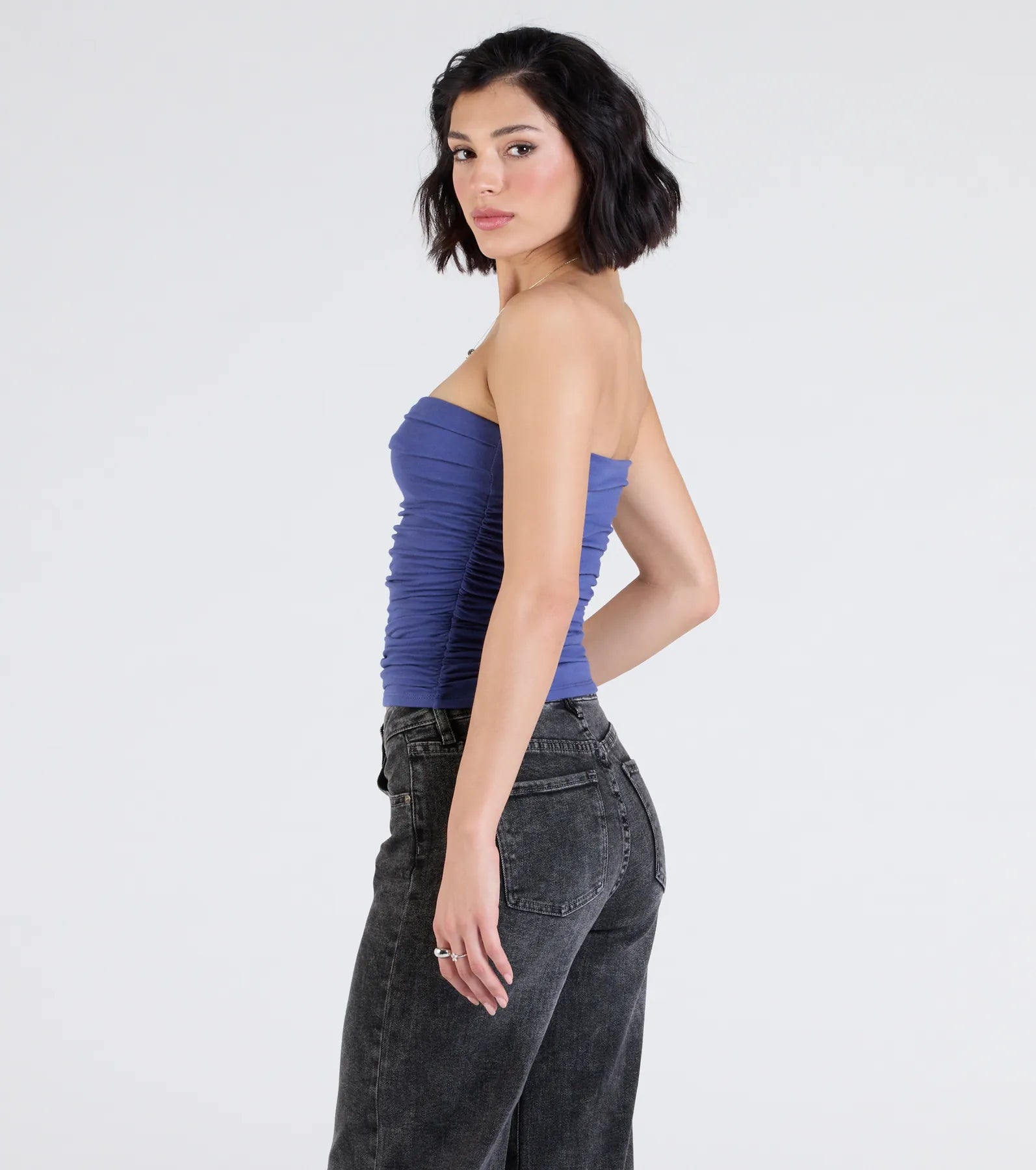 Cutest Vibe Ruched Knit Tube Top