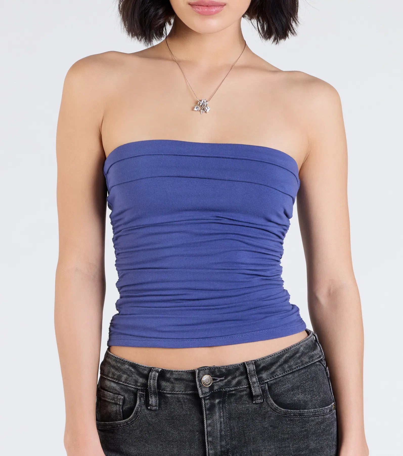Cutest Vibe Ruched Knit Tube Top