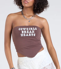 Cowgirls Break Hearts Graphic Crop Top