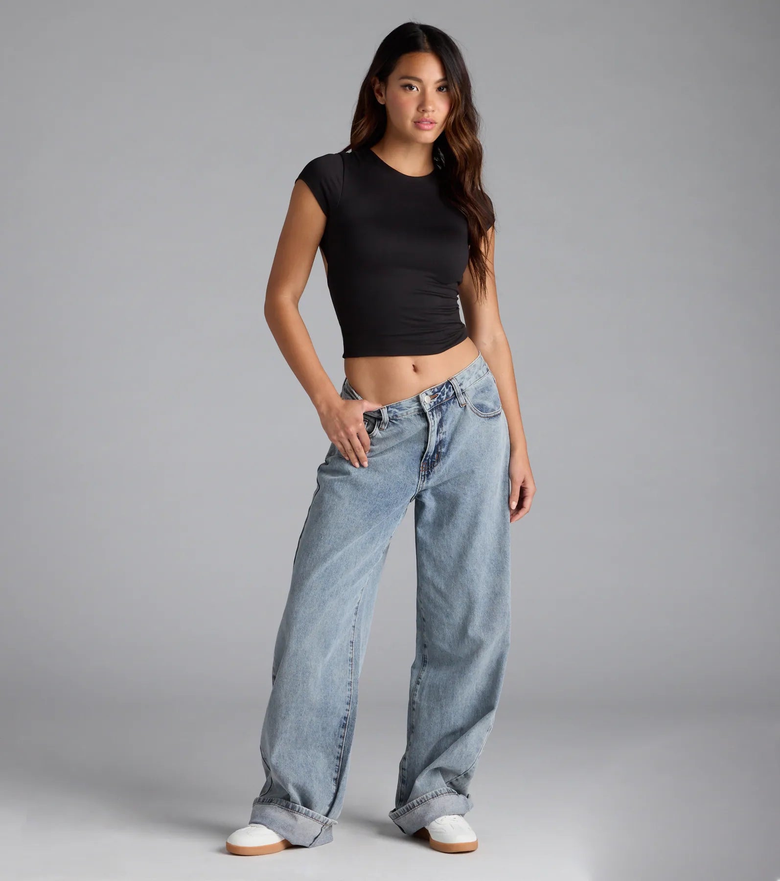 Baby Got Back Basic Crew Neck Crop Tee