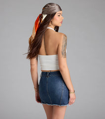 So Adored Basic Halter Crop Top