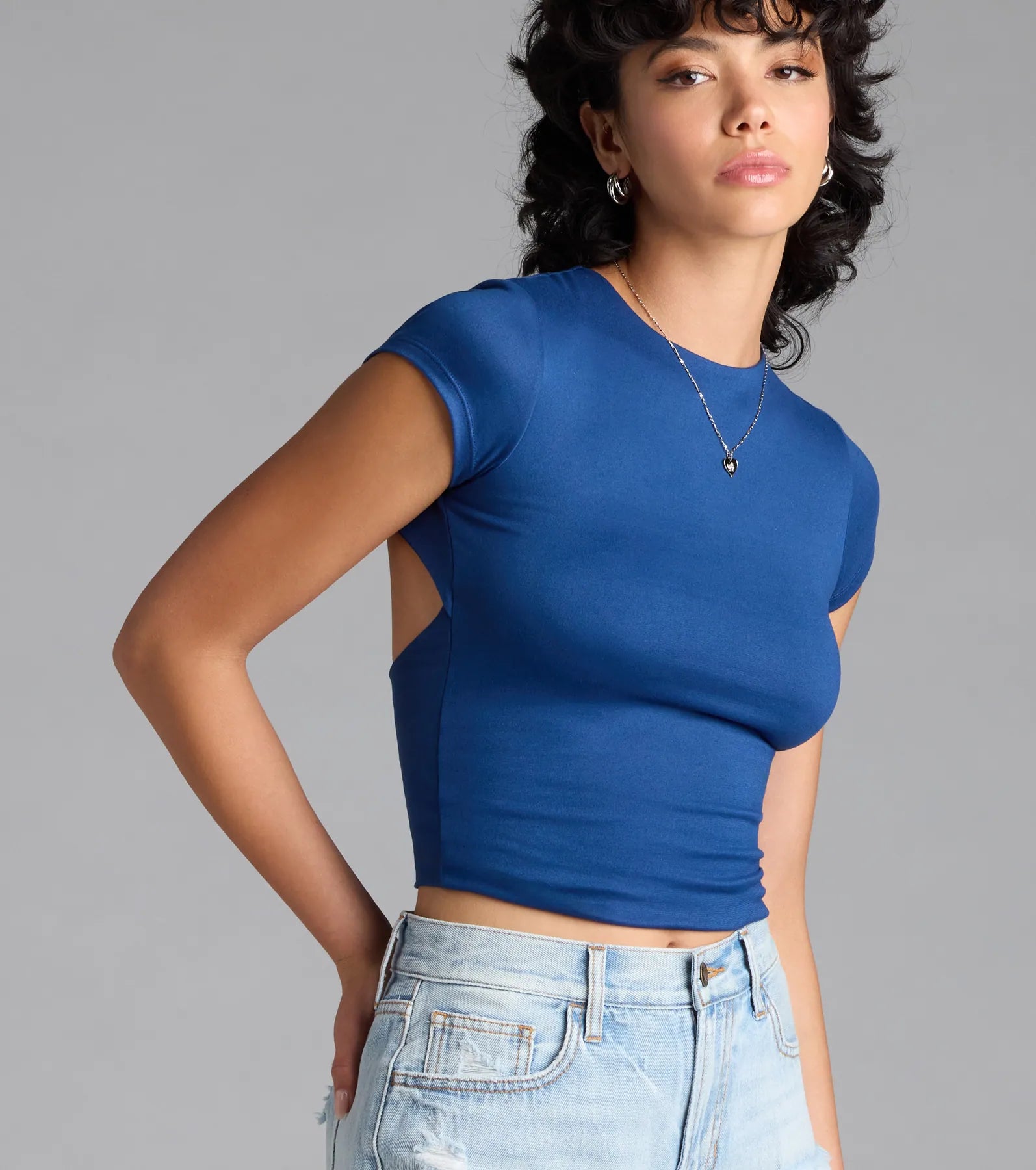 Baby Got Back Basic Crew Neck Crop Tee