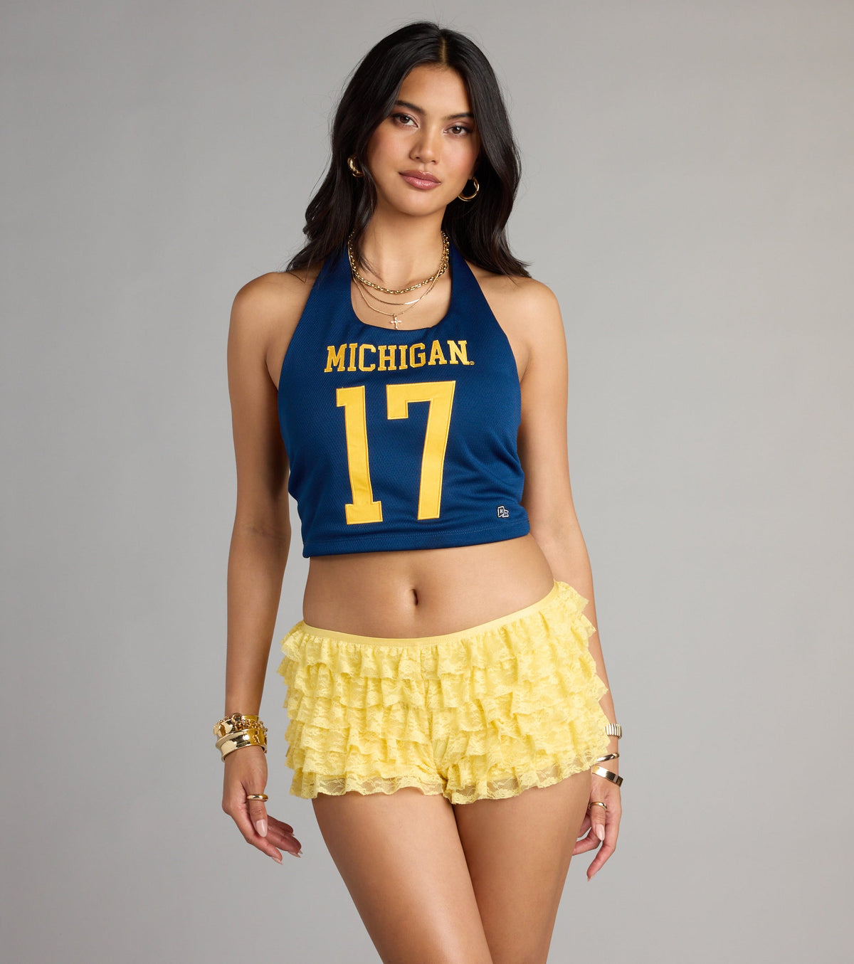 College Cutie Michigan® Jersey Halter Top