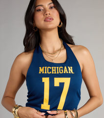 College Cutie Michigan® Jersey Halter Top