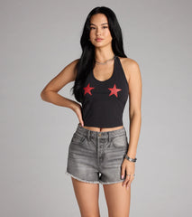 Star Of The Show Halter Crop Top