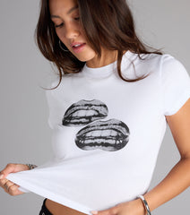 Kiss Me Twice Graphic Baby Tee