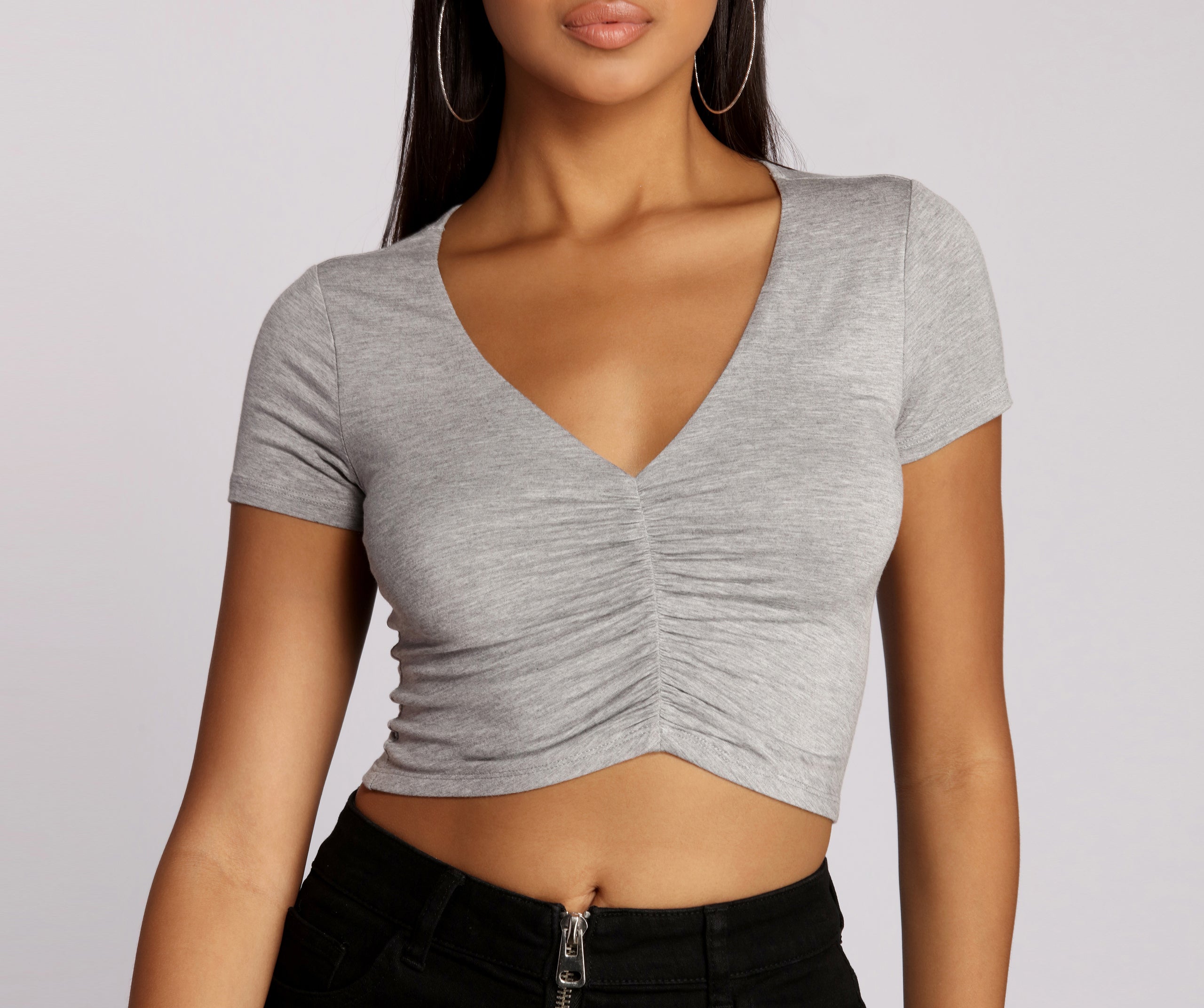 Ruched Right Essential Crop Top