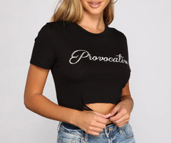 Provocative Graphic Crop Top