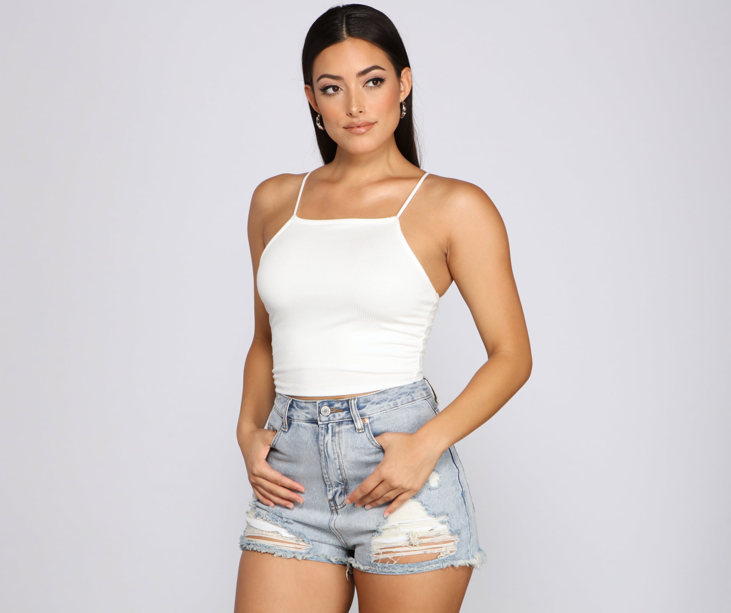 Basic Vibes Halter Crop Top
