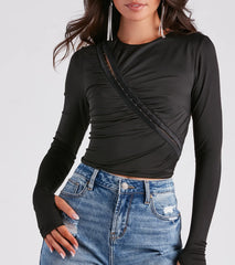 Hooked On You Long Sleeve Crop Top