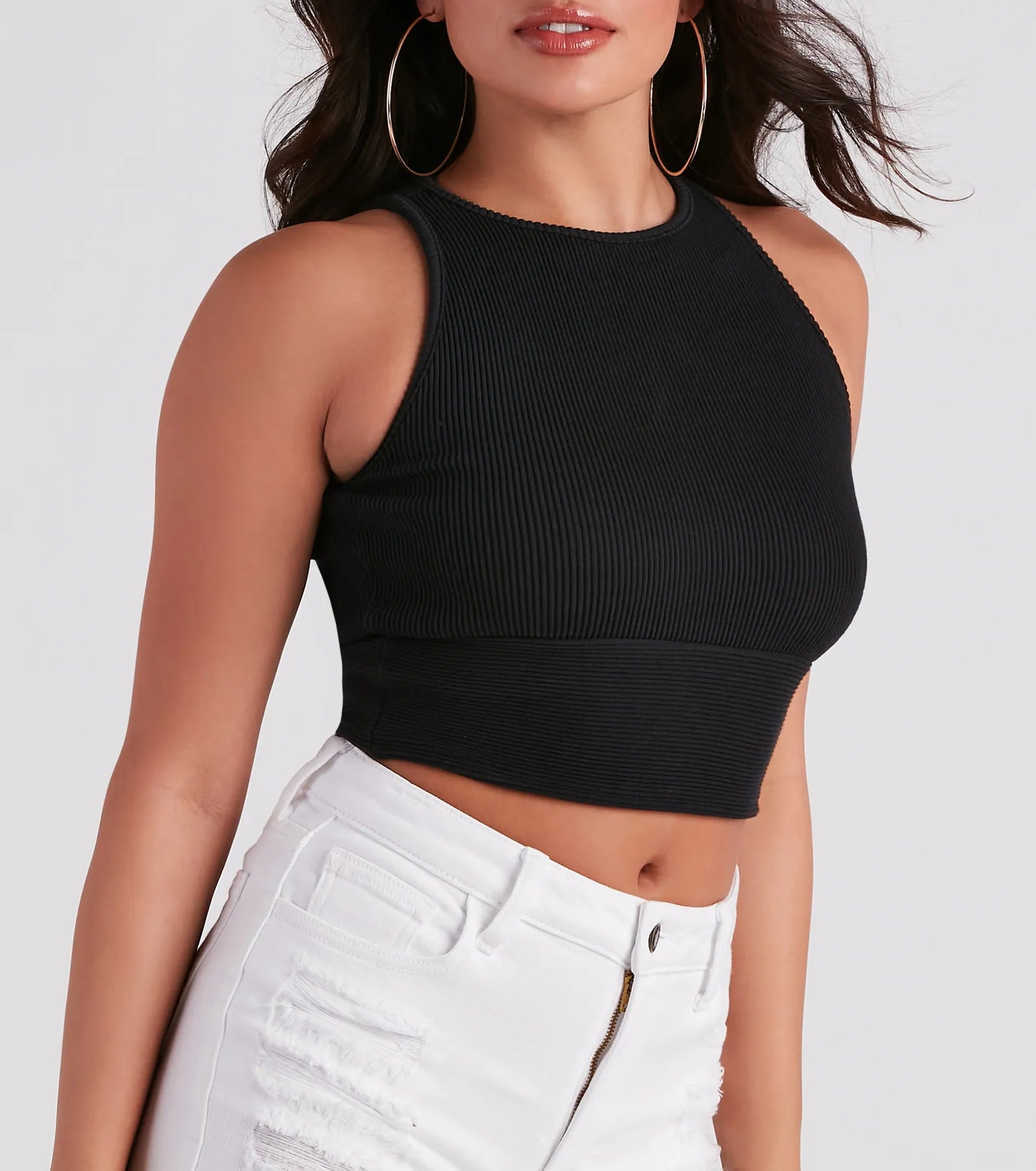 Hit Up The Basic Sleeveless Crop Top