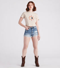 Find Balance Ying Yang Graphic Crop Tee