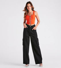 Make It Pop Rhinestone Safety Pin Tank Top