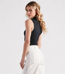 Smooth Silhouette Mock Neck Top