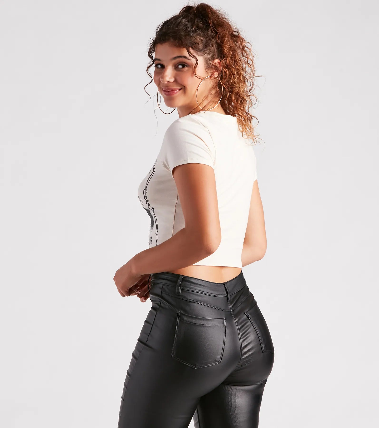 Born To Rock Graphic Slash Crop Tee