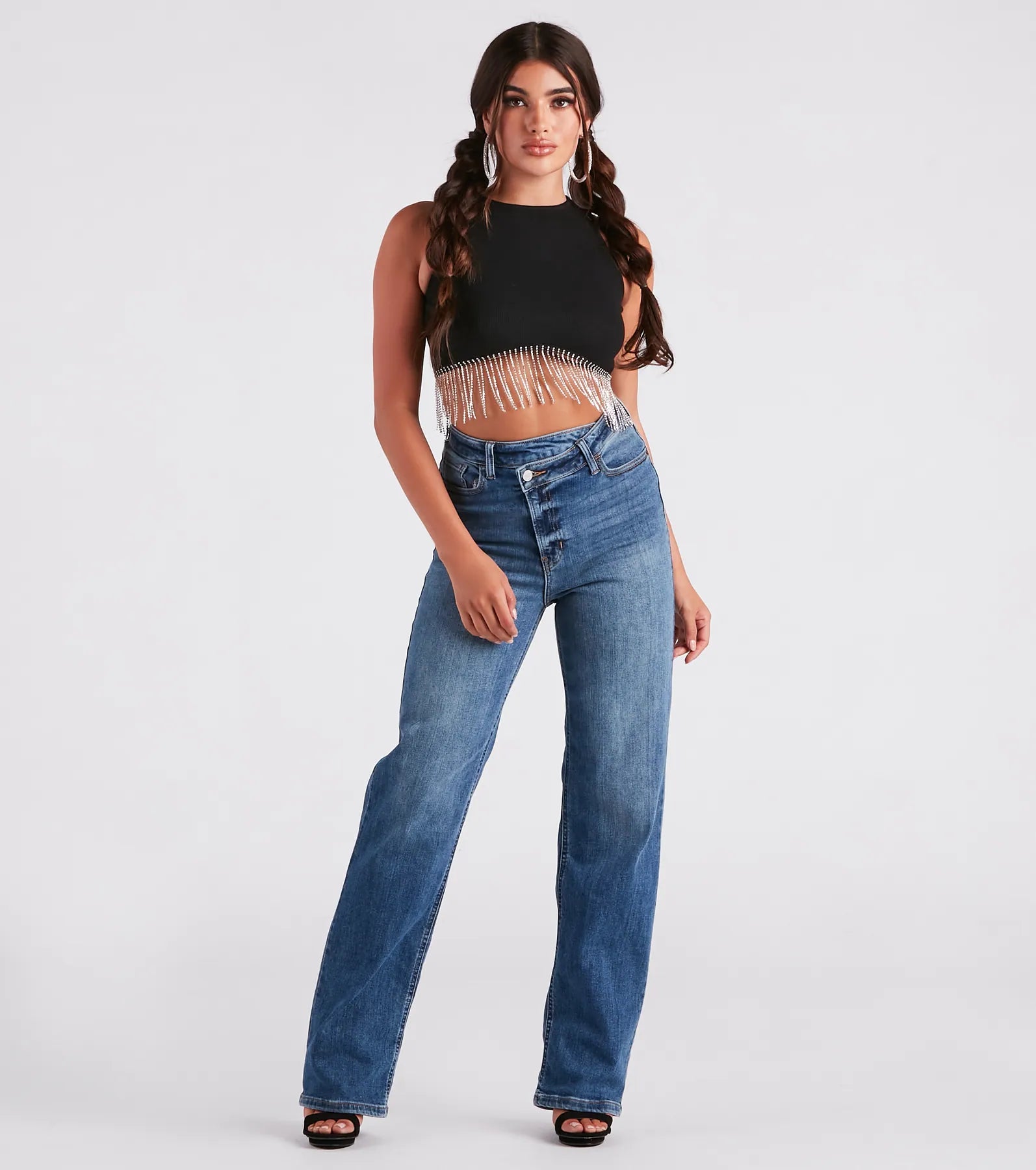 Fringe Benefits High Neck Crop Top