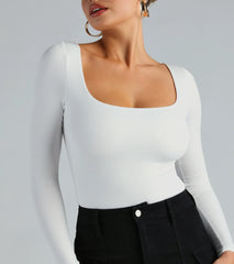 Flawless Vibes Smooth Knit Long Sleeve Bodysuit