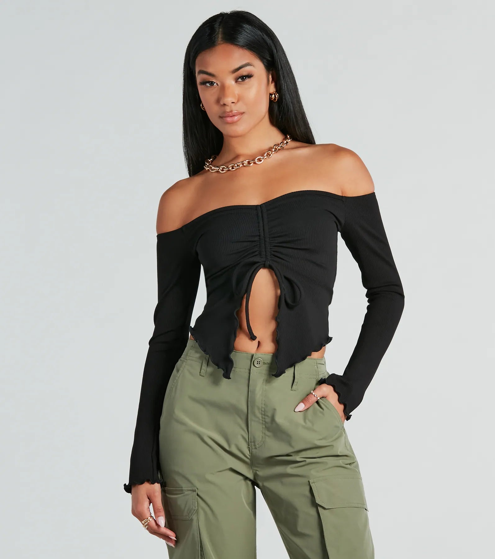 Day To Day Off-The-Shoulder Crop Top