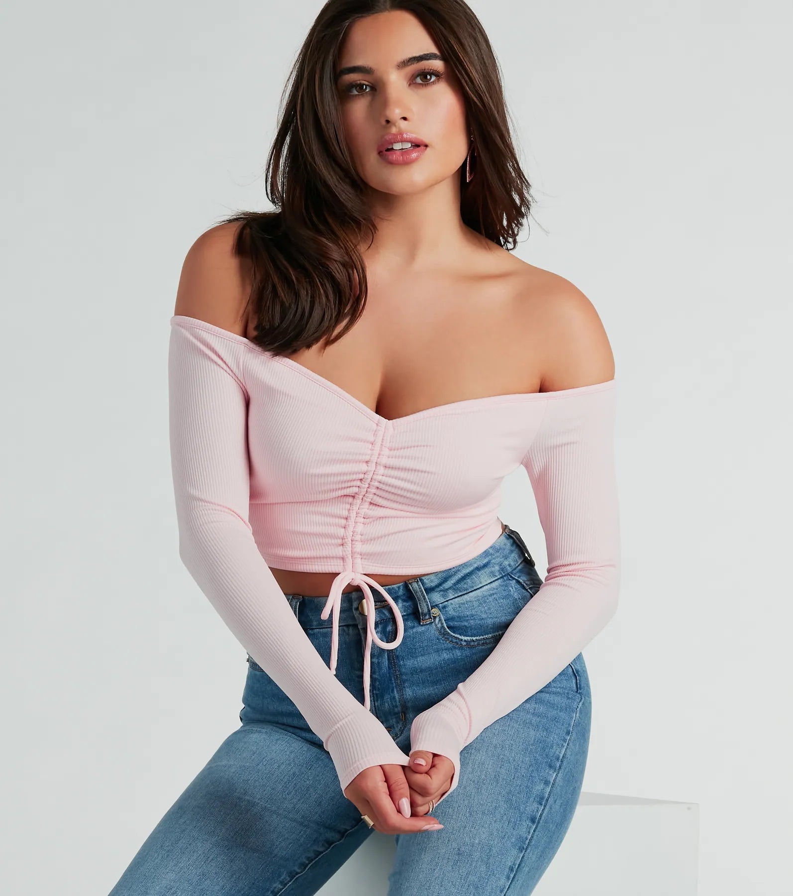 Nothing Sweeter Off-The-Shoulder Crop Top