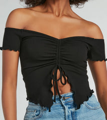 Heat Wave Off-The-Shoulder Crop Top